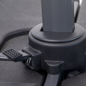 Homeroots 10' Navy Blue Polyester Round Tilt Cantilever Patio Umbrella With Stand  Aluminum 485620