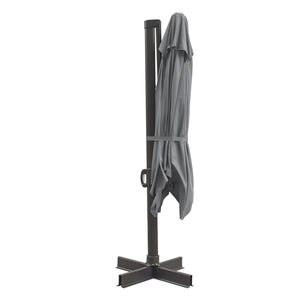 Homeroots 10' Dark Gray Polyester Square Tilt Cantilever Patio Umbrella With Stand  Aluminum 485625