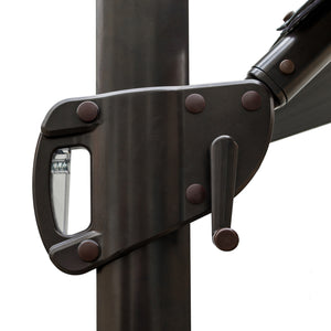 Homeroots 10' Navy Polyester Square Tilt Cantilever Patio Umbrella With Stand  Aluminum 485626