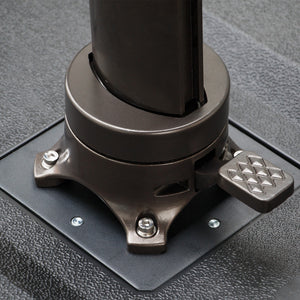 Homeroots 10' Navy Polyester Square Tilt Cantilever Patio Umbrella With Stand  Aluminum 485626