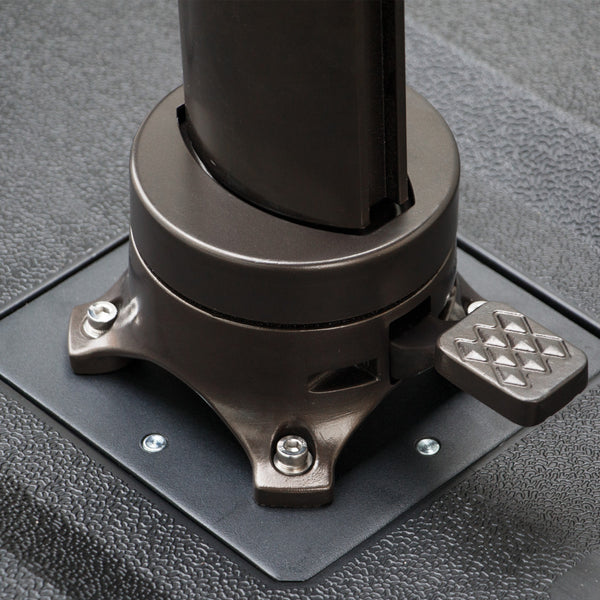 Homeroots 10' Navy Polyester Square Tilt Cantilever Patio Umbrella With Stand  Aluminum 485626