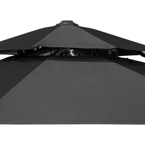 Homeroots 12' Black Polyester Round Tilt Cantilever Patio Umbrella With Stand  Aluminum 485628
