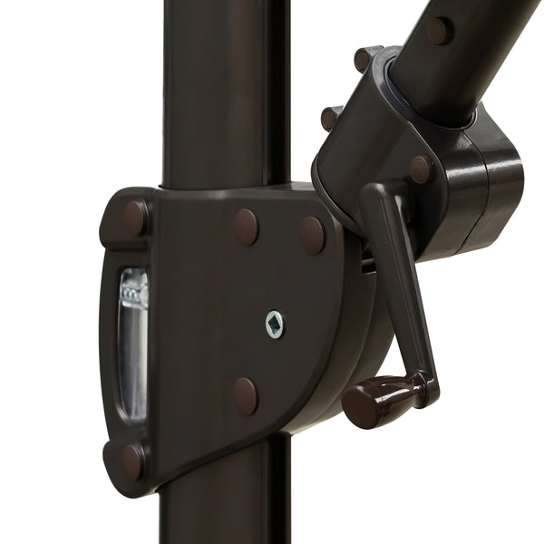 Homeroots 11.5' Black Polyester Round Tilt Cantilever Patio Umbrella With Stand  Aluminum 485632