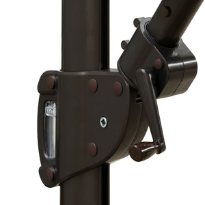 Homeroots 11.5' Navy Blue Polyester Round Tilt Cantilever Patio Umbrella With Stand  Aluminum 485634