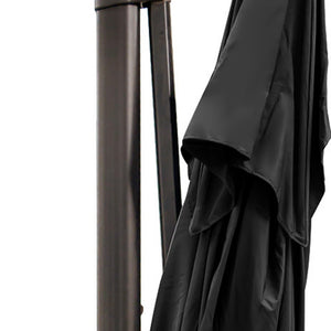 Homeroots 13' Black Polyester Rectangular Tilt Cantilever Patio Umbrella With Stand  Aluminum 485638