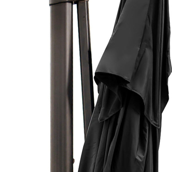 Homeroots 13' Black Polyester Rectangular Tilt Cantilever Patio Umbrella With Stand  Aluminum 485638