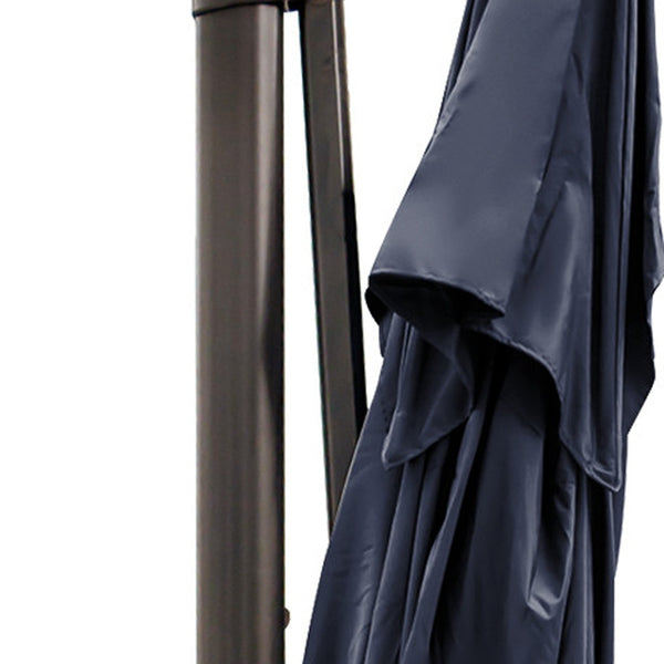 Homeroots 13' Navy Polyester Rectangular Tilt Cantilever Patio Umbrella With Stand  Aluminum 485640