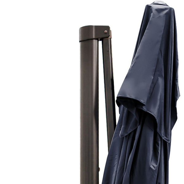 Homeroots 13' Navy Polyester Rectangular Tilt Cantilever Patio Umbrella With Stand  Aluminum 485640