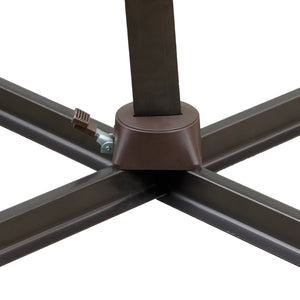 Homeroots 10' Dark Gray Polyester Square Tilt Cantilever Patio Umbrella With Stand  Aluminum 485643