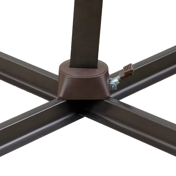 Homeroots 10' Navy Blue Polyester Square Tilt Cantilever Patio Umbrella With Stand  Aluminum 485644