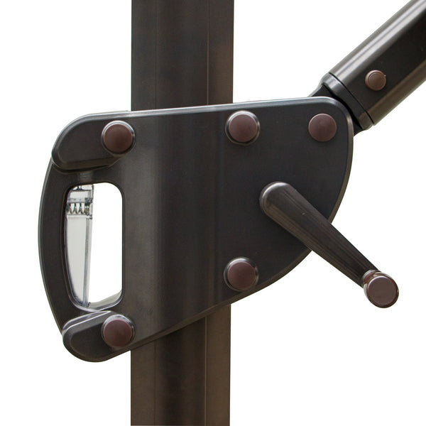 Homeroots 10' Black Polyester Square Tilt Cantilever Patio Umbrella With Stand  Aluminum 485654