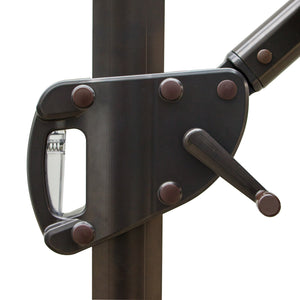 Homeroots 10' Dark Gray Polyester Square Tilt Cantilever Patio Umbrella With Stand  Aluminum 485655