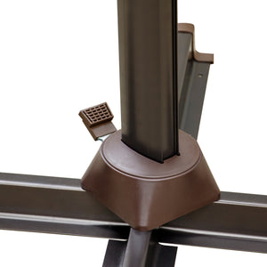 Homeroots 10' Tan Polyester Square Tilt Cantilever Patio Umbrella With Stand  Aluminum 485661