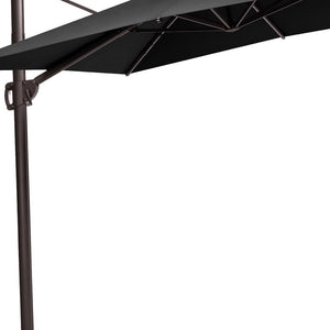 Homeroots 11' Black Polyester Round Tilt Cantilever Patio Umbrella With Stand  Aluminum 485672