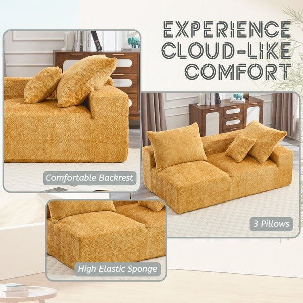 English Elm United Versatile Chenille Two-Person Sofa For Lounging, Napping & Home Office - Soft, Durable Comfort W1568P222619-GIGA