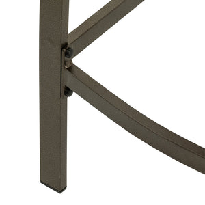 HomeRoots Set of Two 28" Brown Aluminum Outdoor Bar Chairs with Footrest for Stylish Patio Comfort 485766