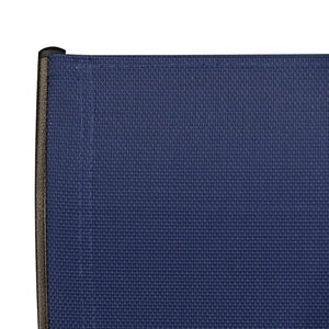 HomeRoots Set of Two 28" Navy Blue and Brown Aluminum Outdoor Bar Chairs with Footrest for Stylish Comfort 485767