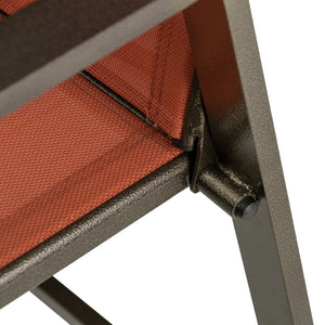 HomeRoots Set of Two Stylish 28" Brown and Orange Outdoor Bar Chairs with Footrest for Ultimate Comfort 485768