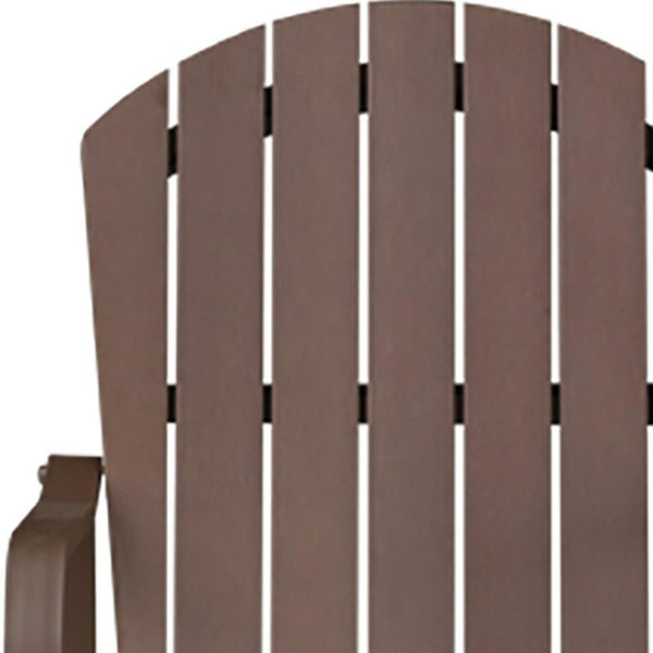 HomeRoots Set of Two Brown Aluminum Bar Height Chairs with Footrest for Stylish Outdoor Relaxation 485771