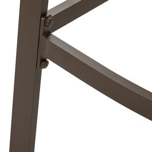 HomeRoots Set of Two Brown Aluminum Bar Height Chairs with Footrest for Stylish Outdoor Relaxation 485771