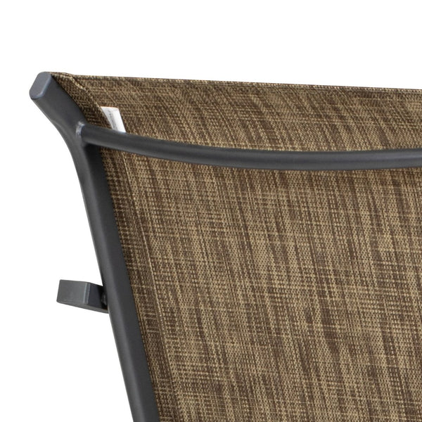HomeRoots Set of Two 28" Gray and Brown Steel Bar Height Chairs with Footrest for Stylish Outdoor Comfort 485774