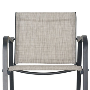 HomeRoots Set of Two 28" Gray Steel Outdoor Bar Chairs - Durable, Stylish, and Perfect for Any Patio Space! 485775