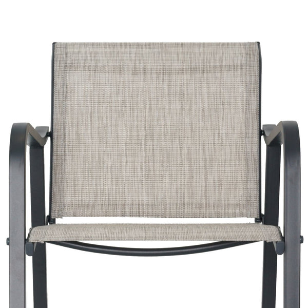 HomeRoots Set of Two 28" Gray Steel Outdoor Bar Chairs - Durable, Stylish, and Perfect for Any Patio Space! 485775