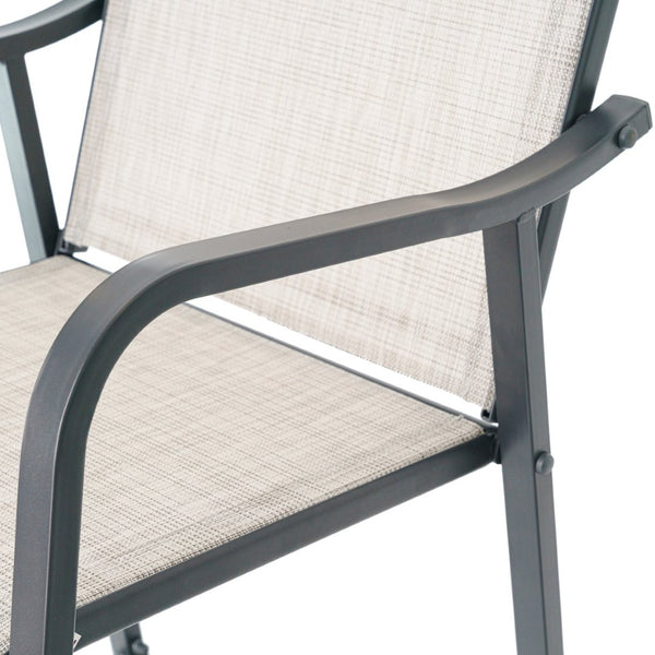 HomeRoots Set of Two 28" Gray Steel Outdoor Bar Chairs - Durable, Stylish, and Perfect for Any Patio Space! 485775