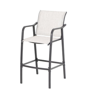 HomeRoots Set of Two 28" Gray Steel Outdoor Bar Chairs - Durable, Stylish, and Perfect for Any Patio Space! 485775
