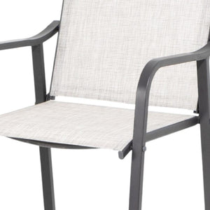 HomeRoots Set of Two 28" Gray Steel Outdoor Bar Chairs - Durable, Stylish, and Perfect for Any Patio Space! 485775