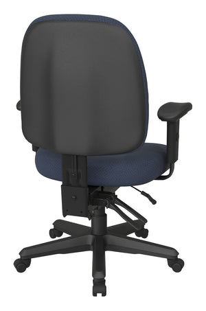 OSP Home Furnishings Ergonomics Chair with Lumbar Support Adjustable Arms and Greenguard Certified Comfort Ink Blue 43808-104