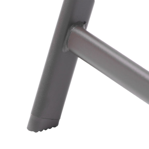 Homeroots Set Of Four 35" Brown Steel Sling Outdoor Folding Arm Chairs – Stylish, Ergonomic Comfort For Relaxation  Steel 485811