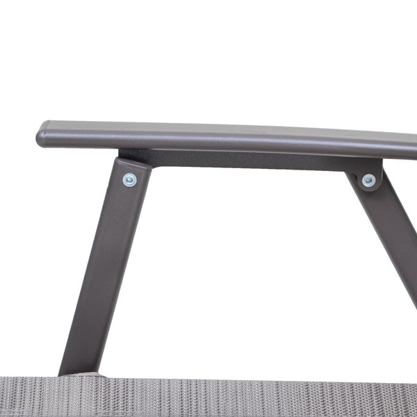 Homeroots Set Of Four 35" Brown Steel Sling Outdoor Folding Arm Chairs – Stylish, Ergonomic Comfort For Relaxation  Steel 485811