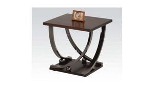 HomeRoots 23" Modern Farmhouse Black and Brown End Table - Versatile Compact Design for Any Room Decor 485826
