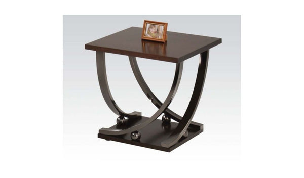 HomeRoots 23" Modern Farmhouse Black and Brown End Table - Versatile Compact Design for Any Room Decor 485826