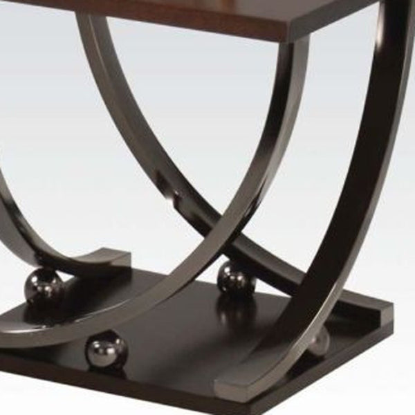 HomeRoots 23" Modern Farmhouse Black and Brown End Table - Versatile Compact Design for Any Room Decor 485826