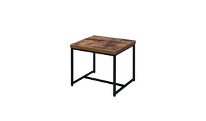 Homeroots 19" Black And Brown Oak Manufactured Wood And Metal End Table   485828