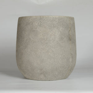 English Elm Round Concrete Style Planter Duo Handcrafted Magnesium Oxide Pots for Patio Garden W347P449373