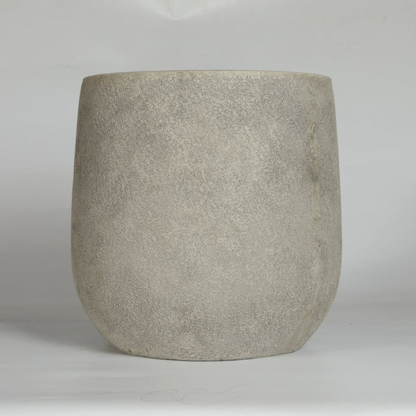English Elm Round Concrete Style Planter Duo Handcrafted Magnesium Oxide Pots for Patio Garden W347P449373