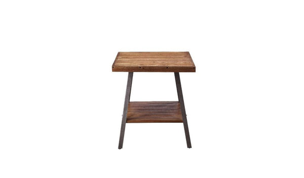 HomeRoots 23" Sandy Black and Weathered Oak End Table with Shelf – Modern Rectangular Design for Versatile Use 485831