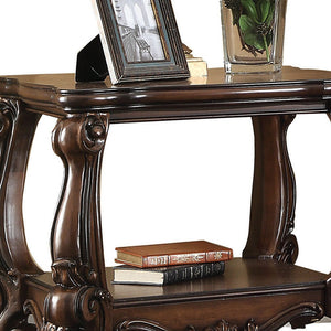 Homeroots 26" Cherry Oak Manufactured Wood Square End Table With Shelf   485837