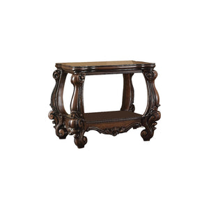 Homeroots 26" Cherry Oak Manufactured Wood Square End Table With Shelf   485837