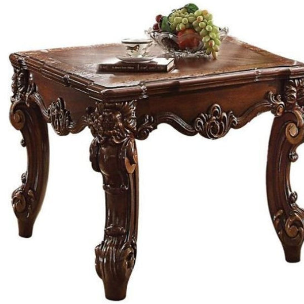 Homeroots 26" Cherry Manufactured Wood Square End Table   485857