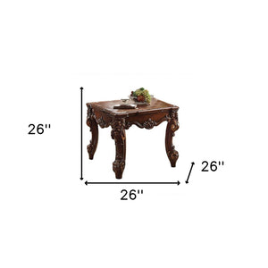 Homeroots 26" Cherry Manufactured Wood Square End Table   485857