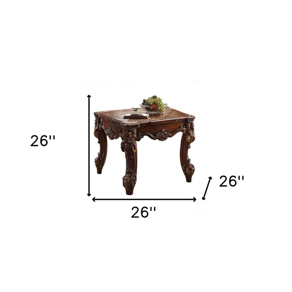 Homeroots 26" Cherry Manufactured Wood Square End Table   485857