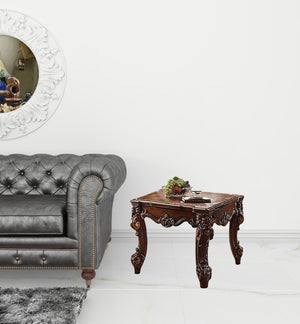 Homeroots 26" Cherry Manufactured Wood Square End Table   485857