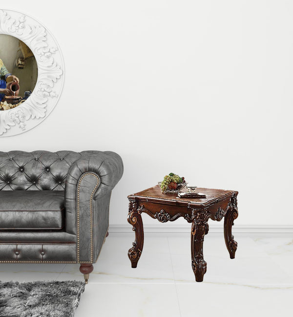 Homeroots 26" Cherry Manufactured Wood Square End Table   485857