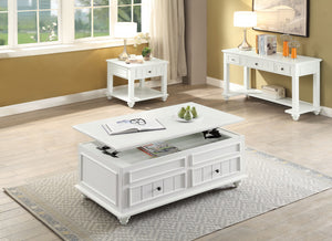 Homeroots 24" White Washed Square End Table With Drawer And Shelf   485861