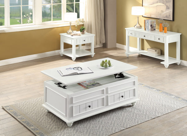 Homeroots 24" White Washed Square End Table With Drawer And Shelf   485861