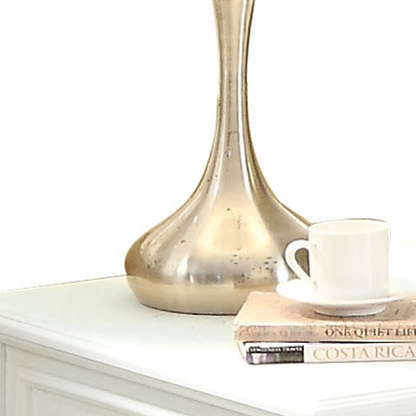 Homeroots 24" White Washed Square End Table With Drawer And Shelf   485861